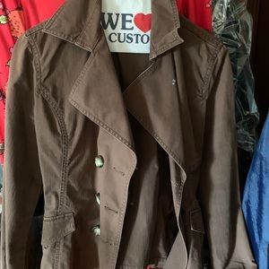 Double breasted cotton washable jacket